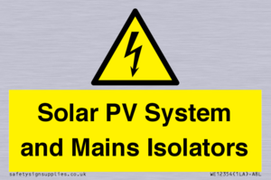 Solar PV System and Mains Isolators